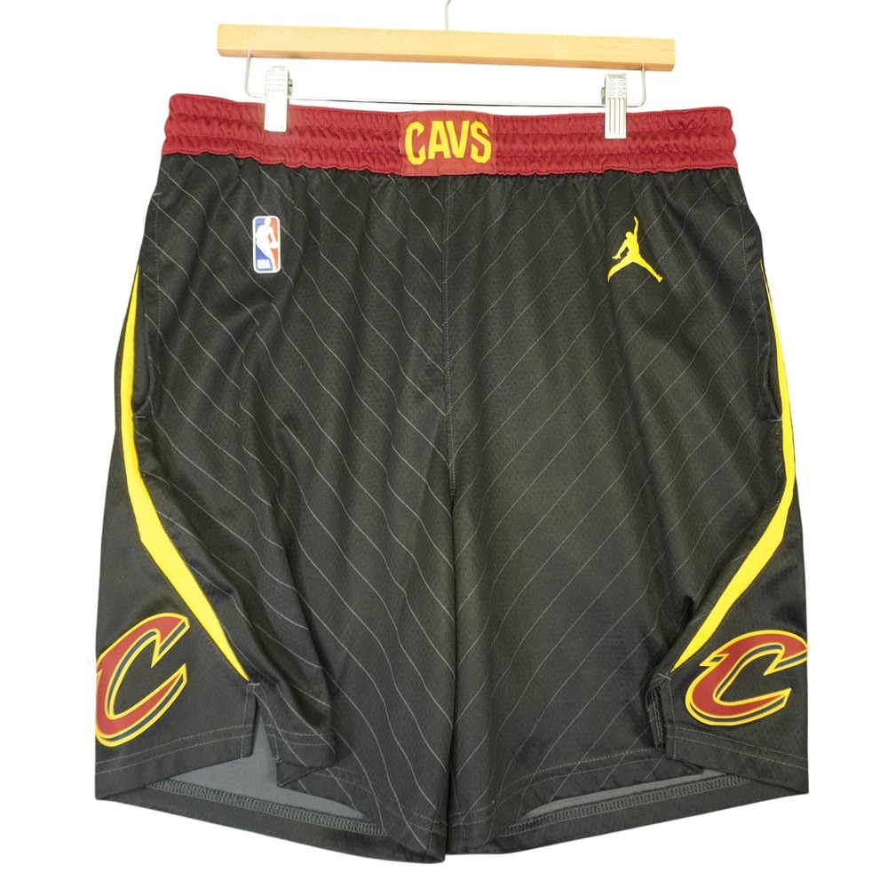 Nike Jordan Cleveland Cavaliers Basketball Shorts Men XL 42 Black Statement NBA